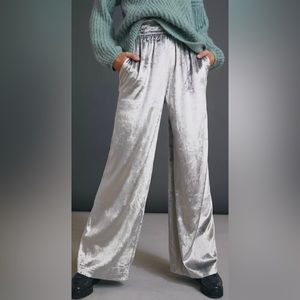 Maeve Anastacia Velvet Wide-Leg Pants Anthropologie size Small